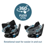 صندلی ماشین چرخشی مشکی مدل Emme 360 مکسی کوزی Maxi Cosi