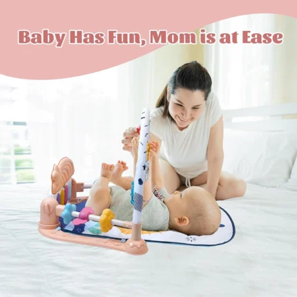 تشک بازی و پیانو نوزاد طرح شیر صورتی ویوا کیدز Viva Kids