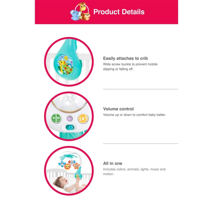 آویز تخت حیوانات موزیکال 240101 وین فان Winfun