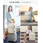 کوله پشتی جیب ابردوزی کرم لاو ووک Lovevook